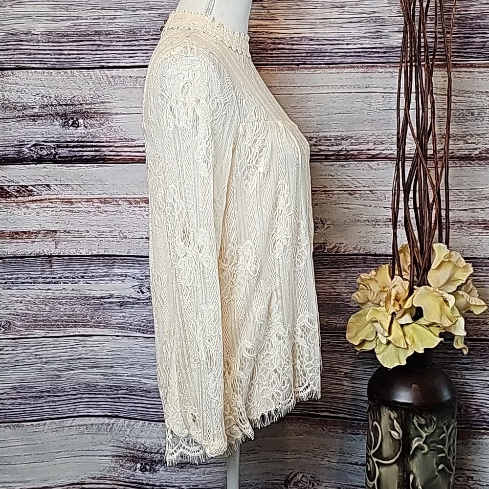 ALTAR'D STATE VICTORIAN STYLE LACE LONG SLEEVE LINED BLOUSE